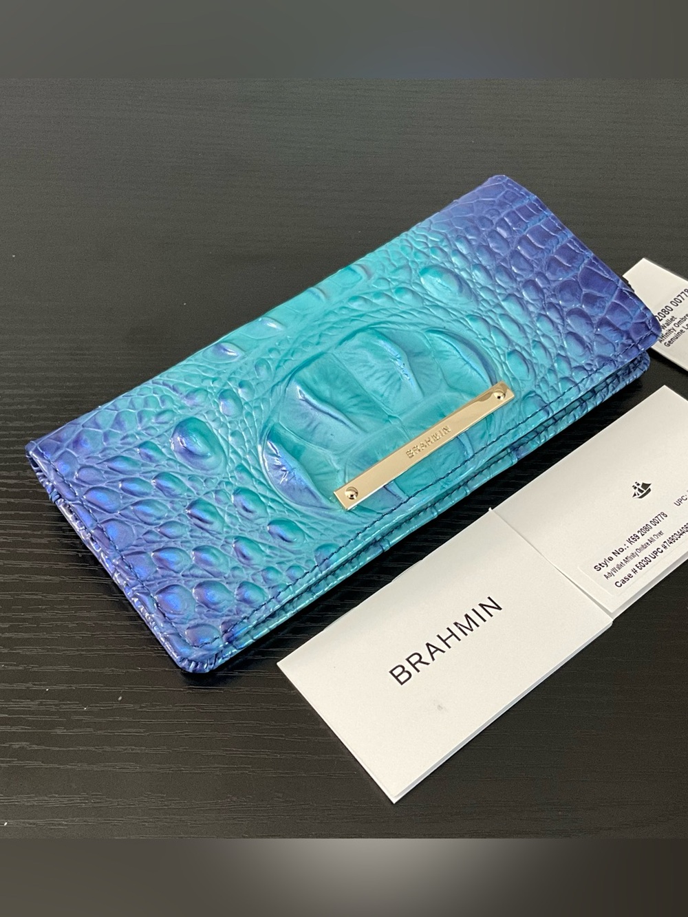 Brahmin Ady AFFINITY OMBRÉ ALL OVER Slim Wallet W/Eye RARE HTT NWT
